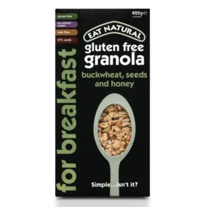 EAT NATURAL Gluteenivaba Super granola tatra, seemnete ja meega, kiudainerikas, tervislik, müsli, gluteenivaba
